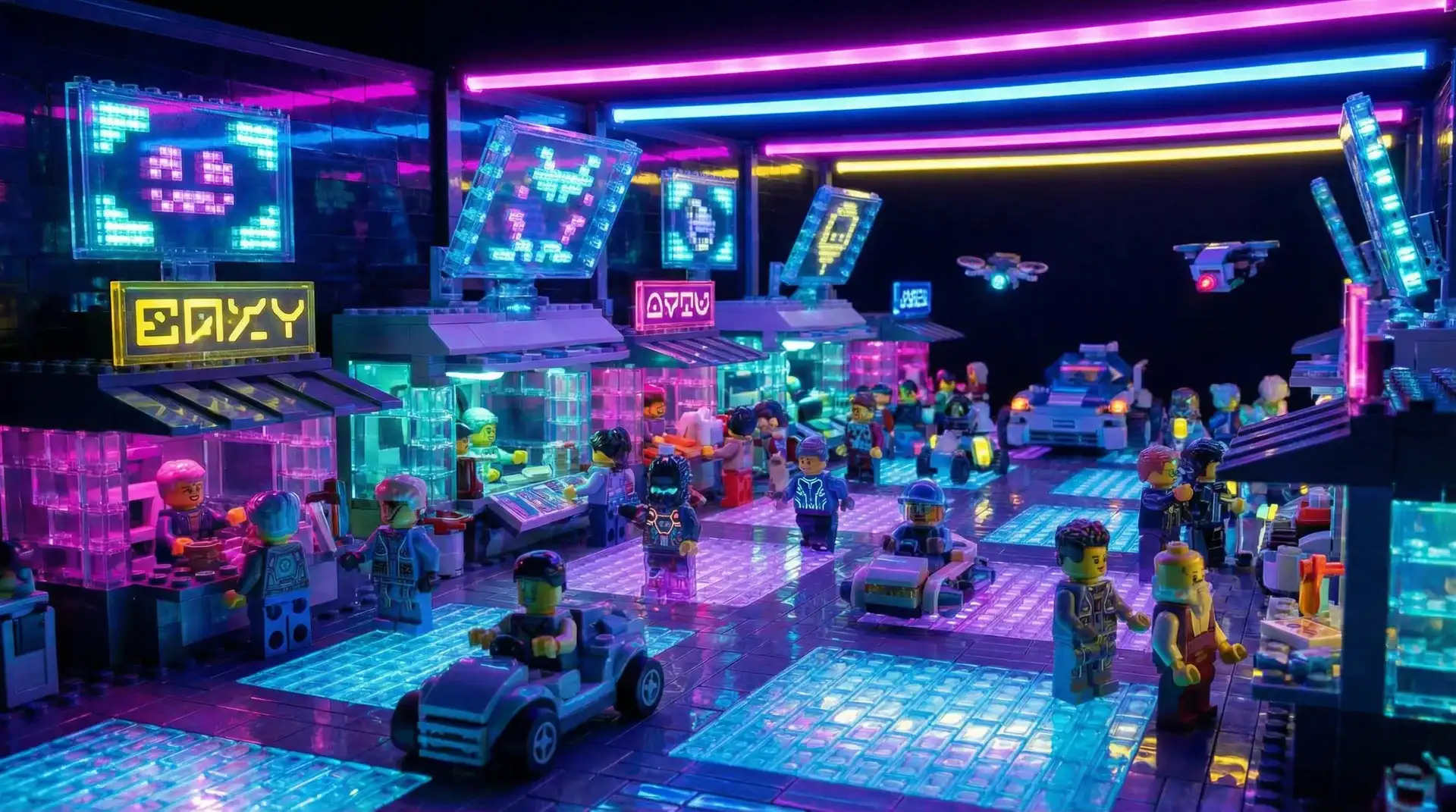 盛世棋牌 积木不夜城活动广场赛博集市